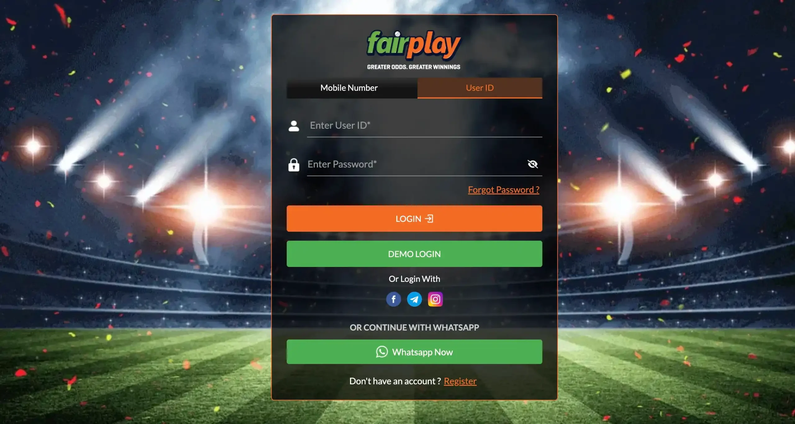 FairPlay User ID Login